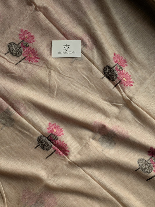 Lotus Munga Cotton Jamdani Buta Saree