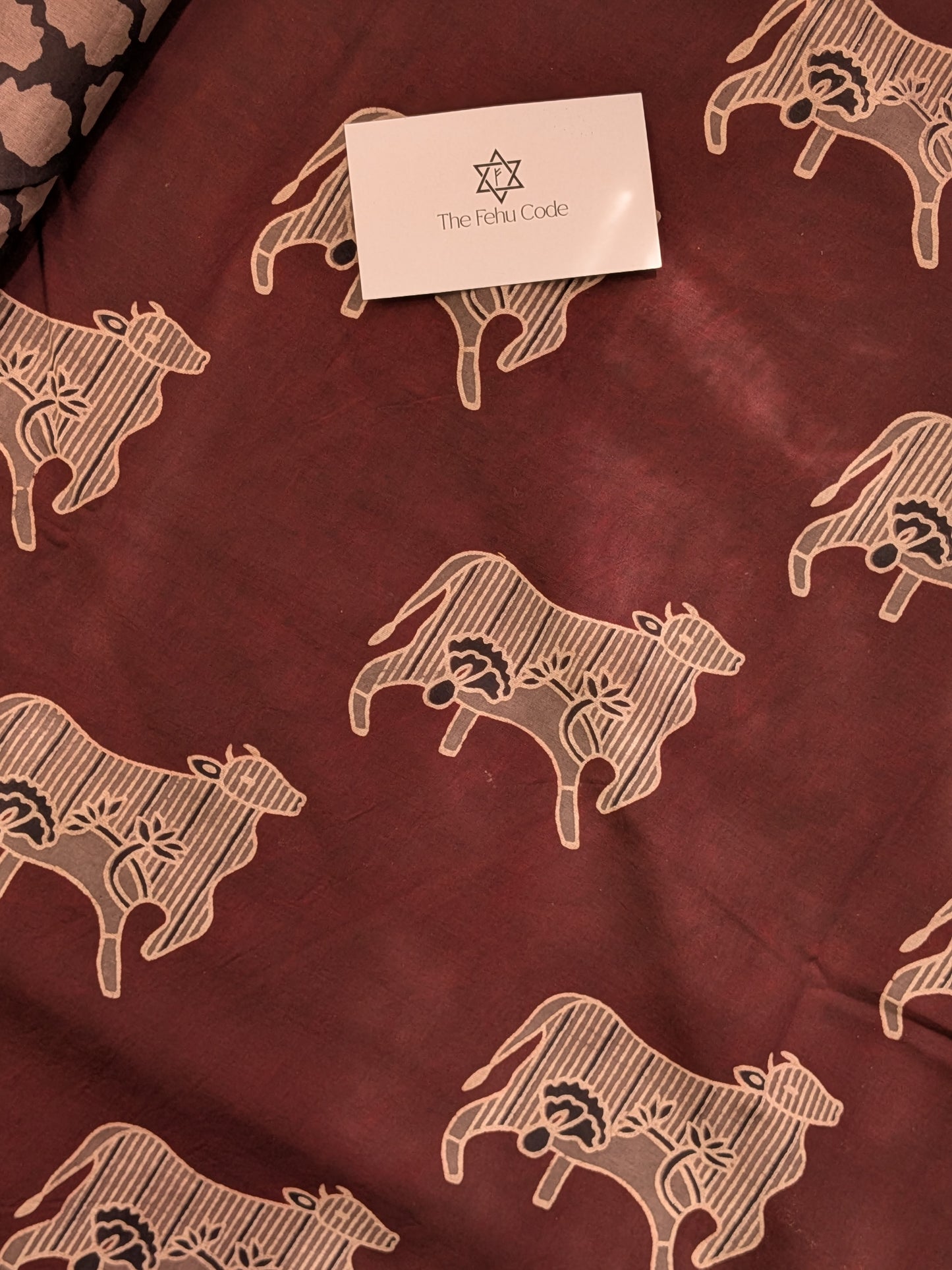 Bagru Hand Block Cotton Saree- Pichwai