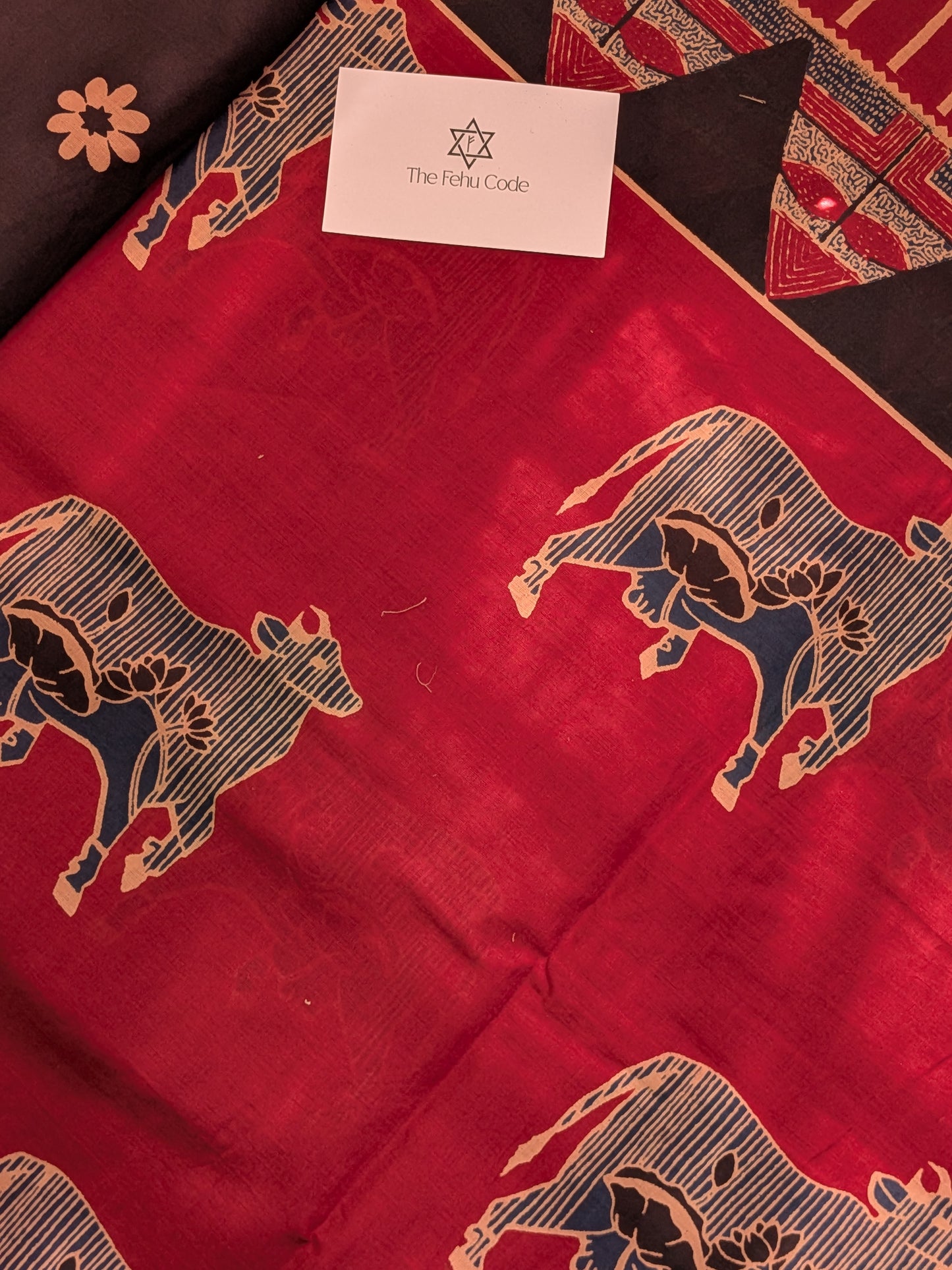 Bagru Hand Block Cotton Saree-Pichwai