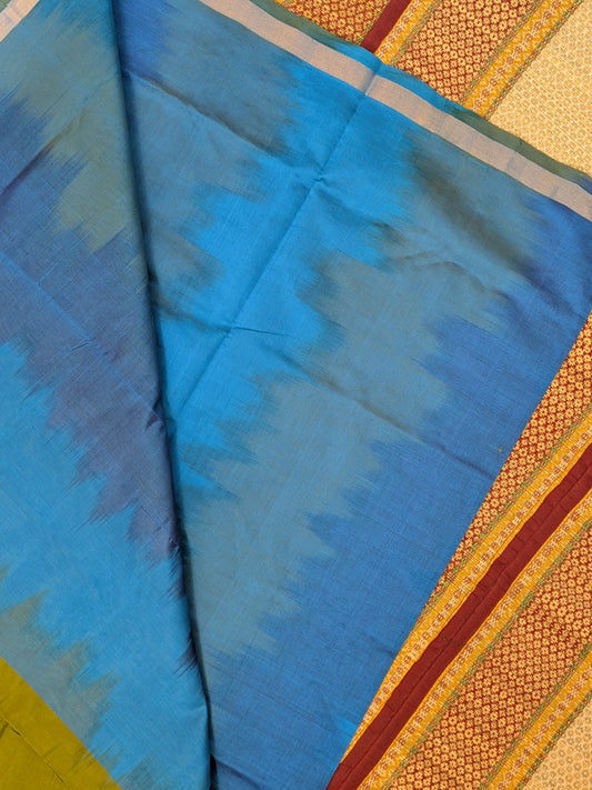 Paturu Pattu Semi Silk Saree- Ikkat Body