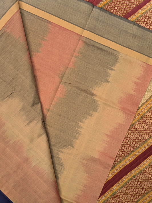 Paturu Pattu Semi Silk Saree- Ikkat Body
