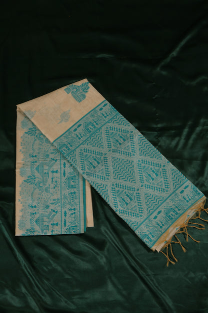 Munga Cotton Saree with Tribal Jamdani Buta