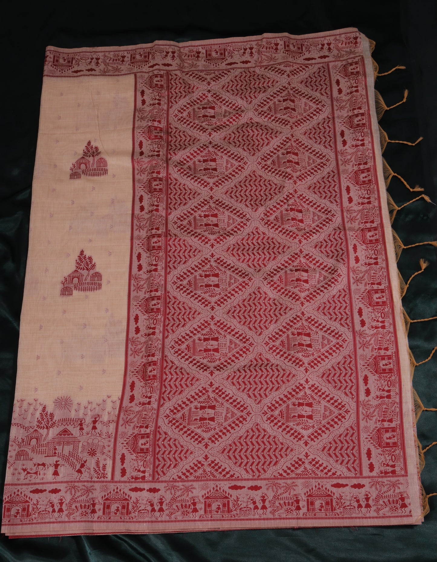 Munga Cotton Saree with Tribal Jamdani Buta