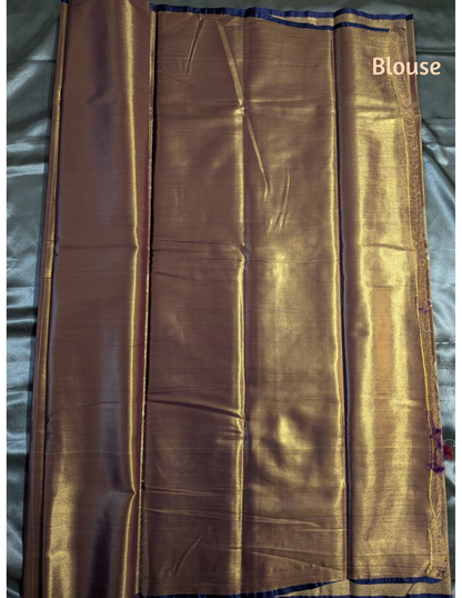 Semi Grand Tissue Silk Saree with Meenakari Work- Copper