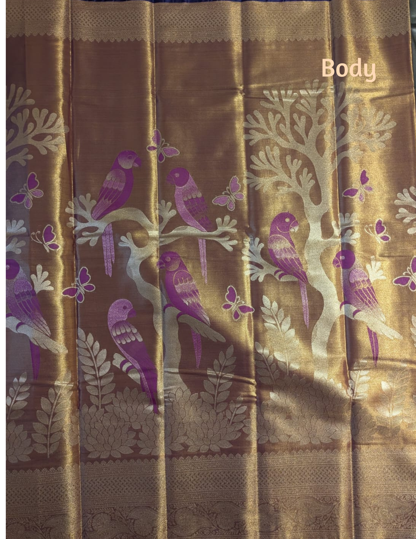 Semi Grand Tissue Silk Saree with Meenakari Work- Copper
