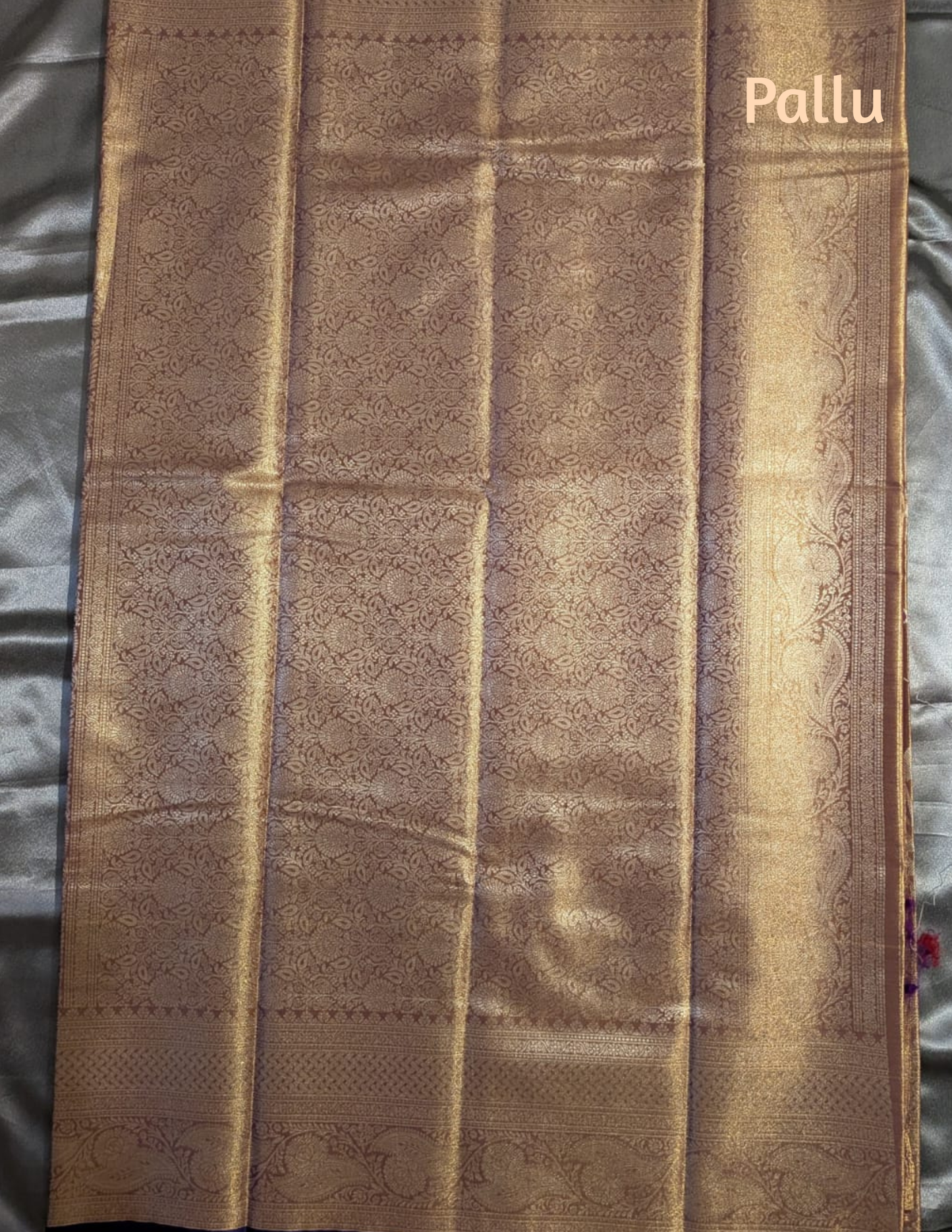 Semi Grand Tissue Silk Saree with Meenakari Work- Copper
