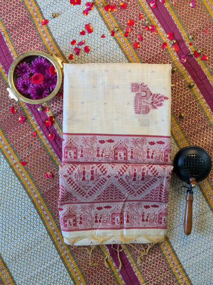 Munga Cotton Saree with Tribal Jamdani Buta