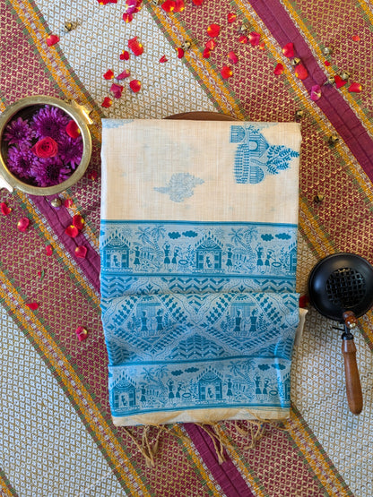 Munga Cotton Saree with Tribal Jamdani Buta
