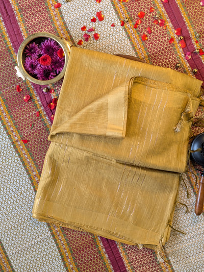 Golden Tussar Silk Saree
