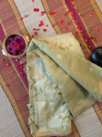 Floral Munga Cotton Saree