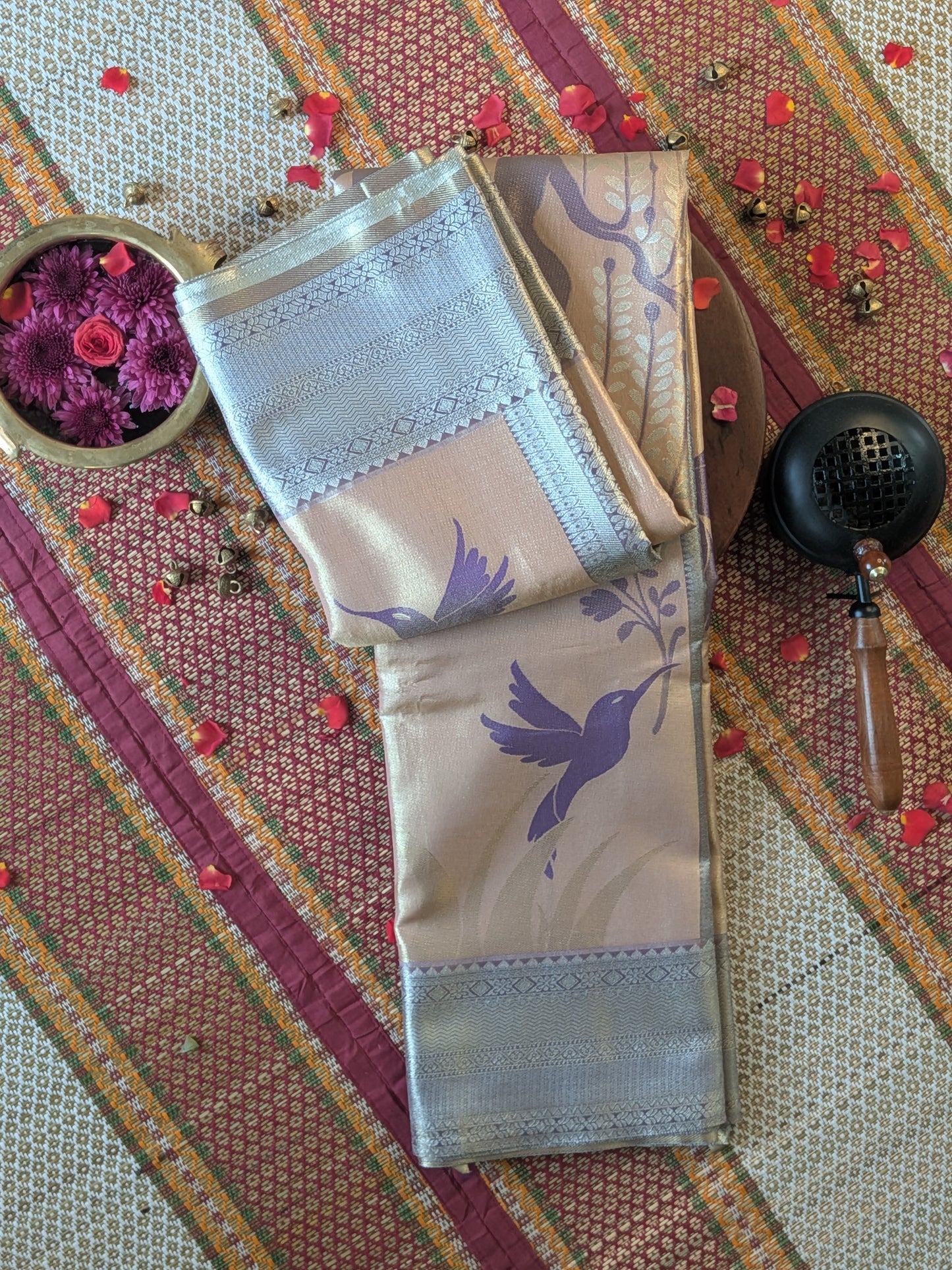 Semi Grand Tissue Silk Saree with Meenakari Work