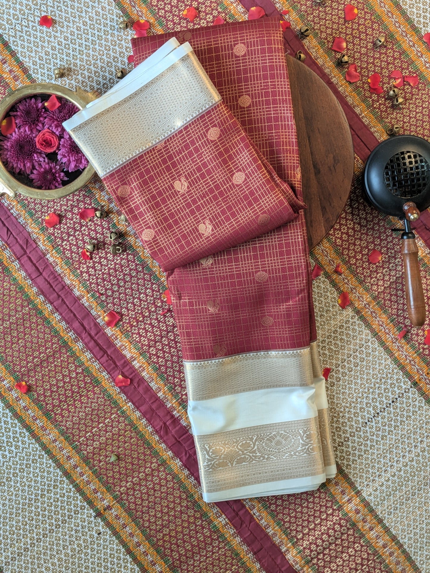 Semi Silk Brocade Bentex Saree
