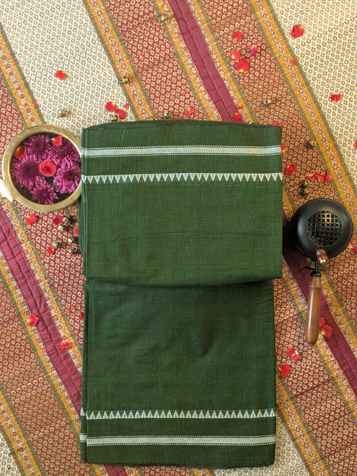 Green Mul Cotton Saree
