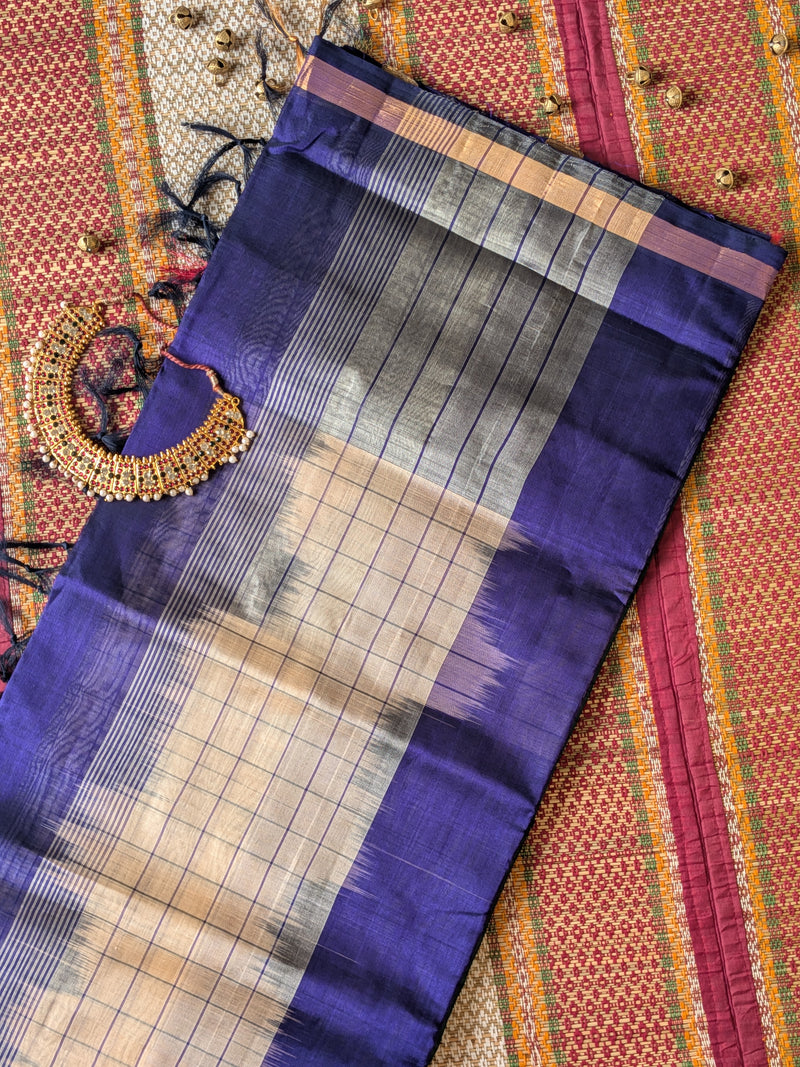 Paturu Pattu Jumping Checks- Royal blue & Off- white