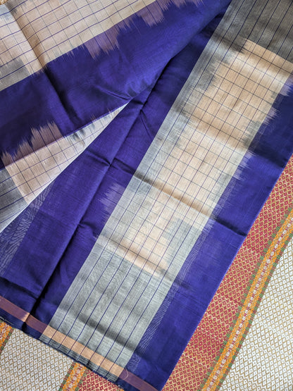 Paturu Pattu Jumping Checks- Royal blue & Off- white
