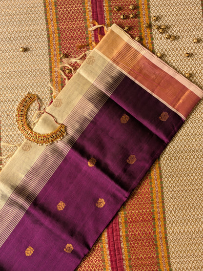 Paturu Pattu Buta- Purple & off- white