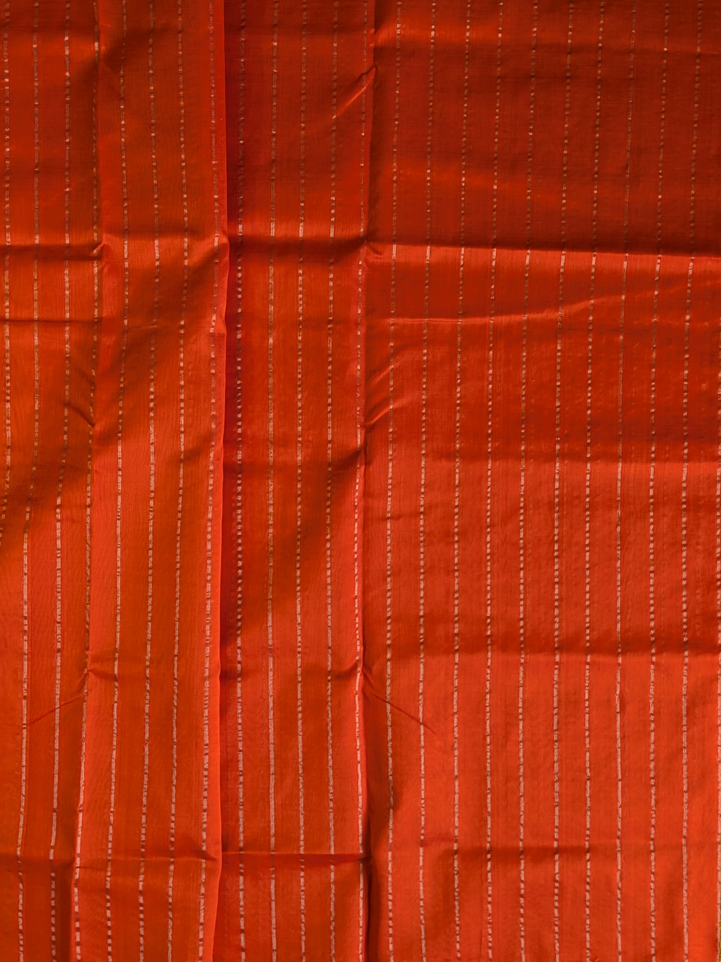 Paturu Pattu Dual Zari Metallic Stripes- Orange