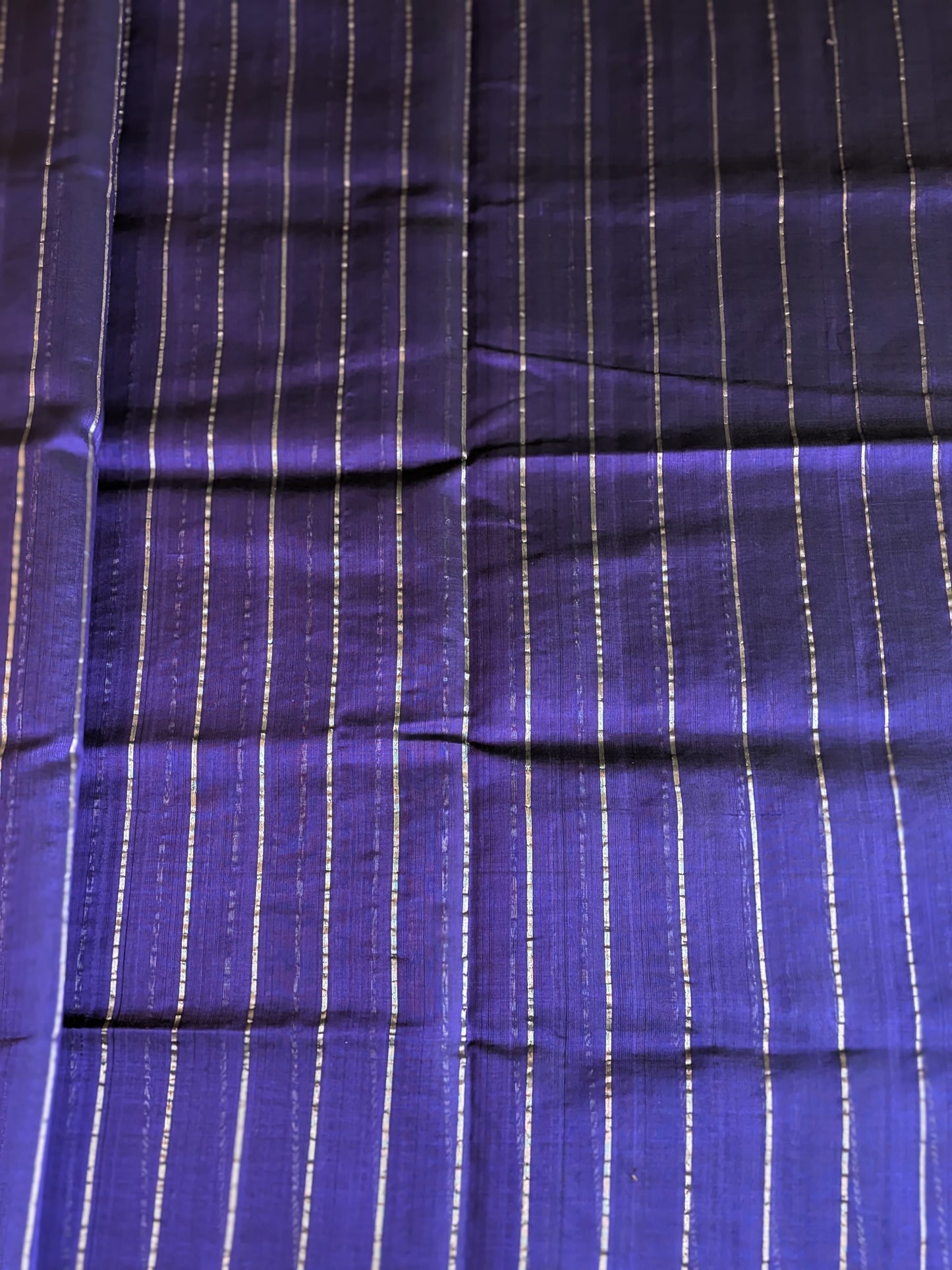 Paturu Pattu Dual Zari Metallic Stripes- Royal Blue