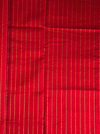 Paturu Pattu Dual Zari Metallic Stripes- Red