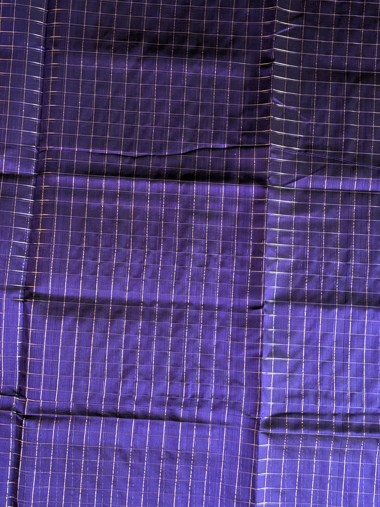 Paturu Pattu Checkered Borderless Saree- Royal Blue