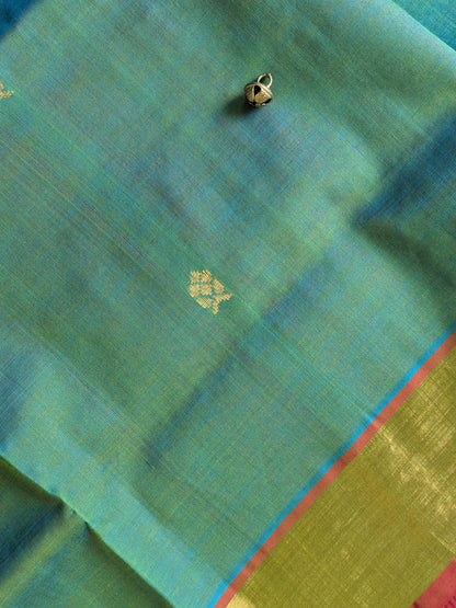 Paturu Pattu Buta- Aqua green & Pink