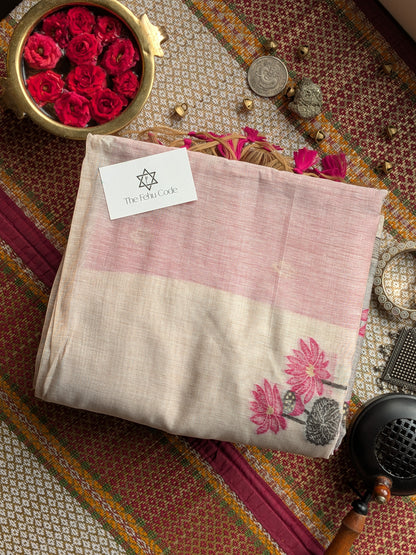 Lotus Munga Cotton Jamdani Buta Saree
