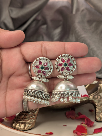 Gulabi Chakra Jhumka