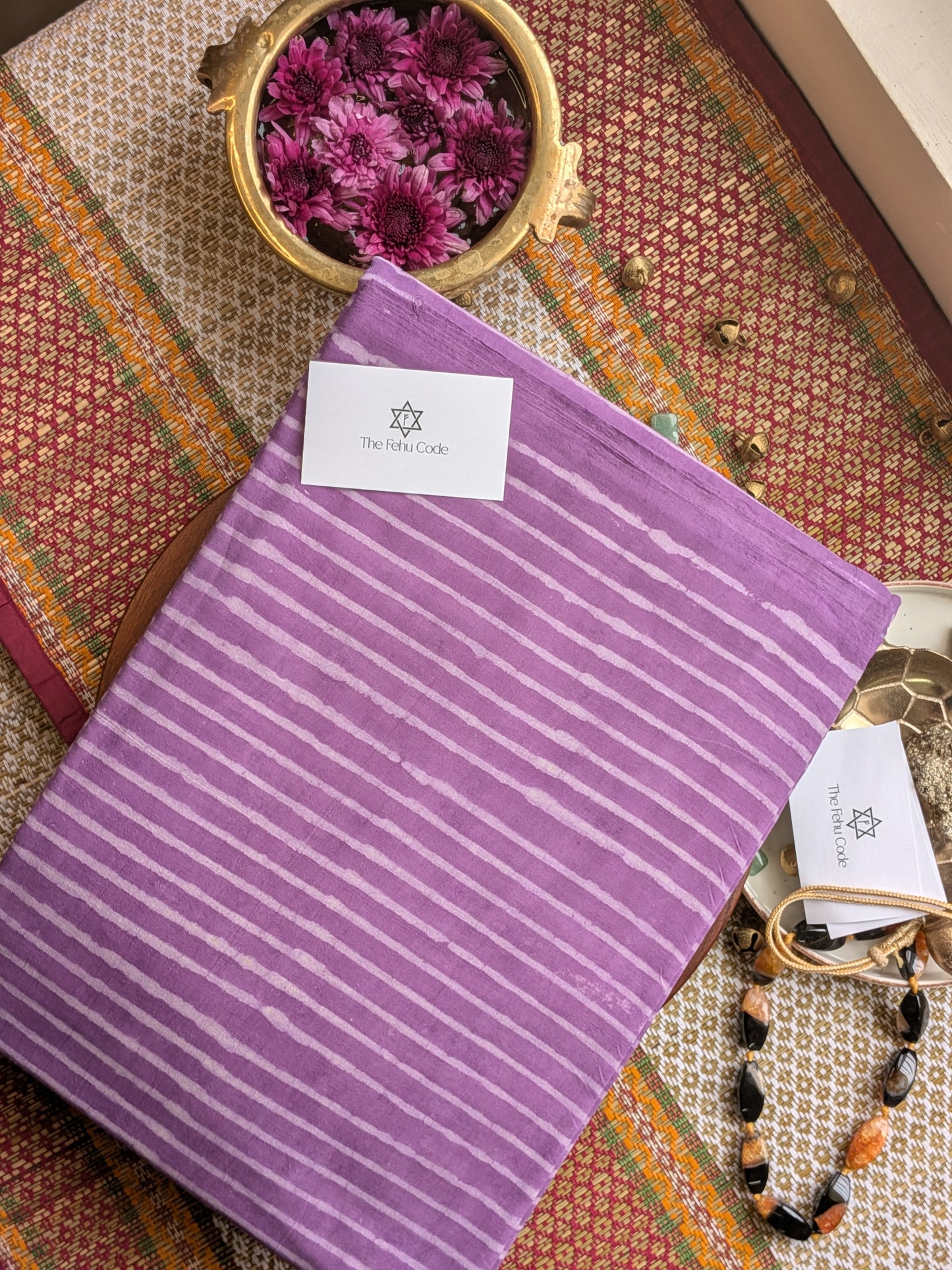 Bagru Hand Block Cotton Saree- Stripes