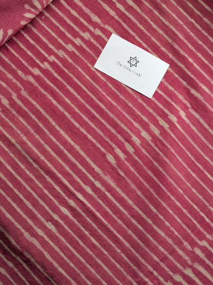 Bagru Hand Block Cotton Saree- stripes