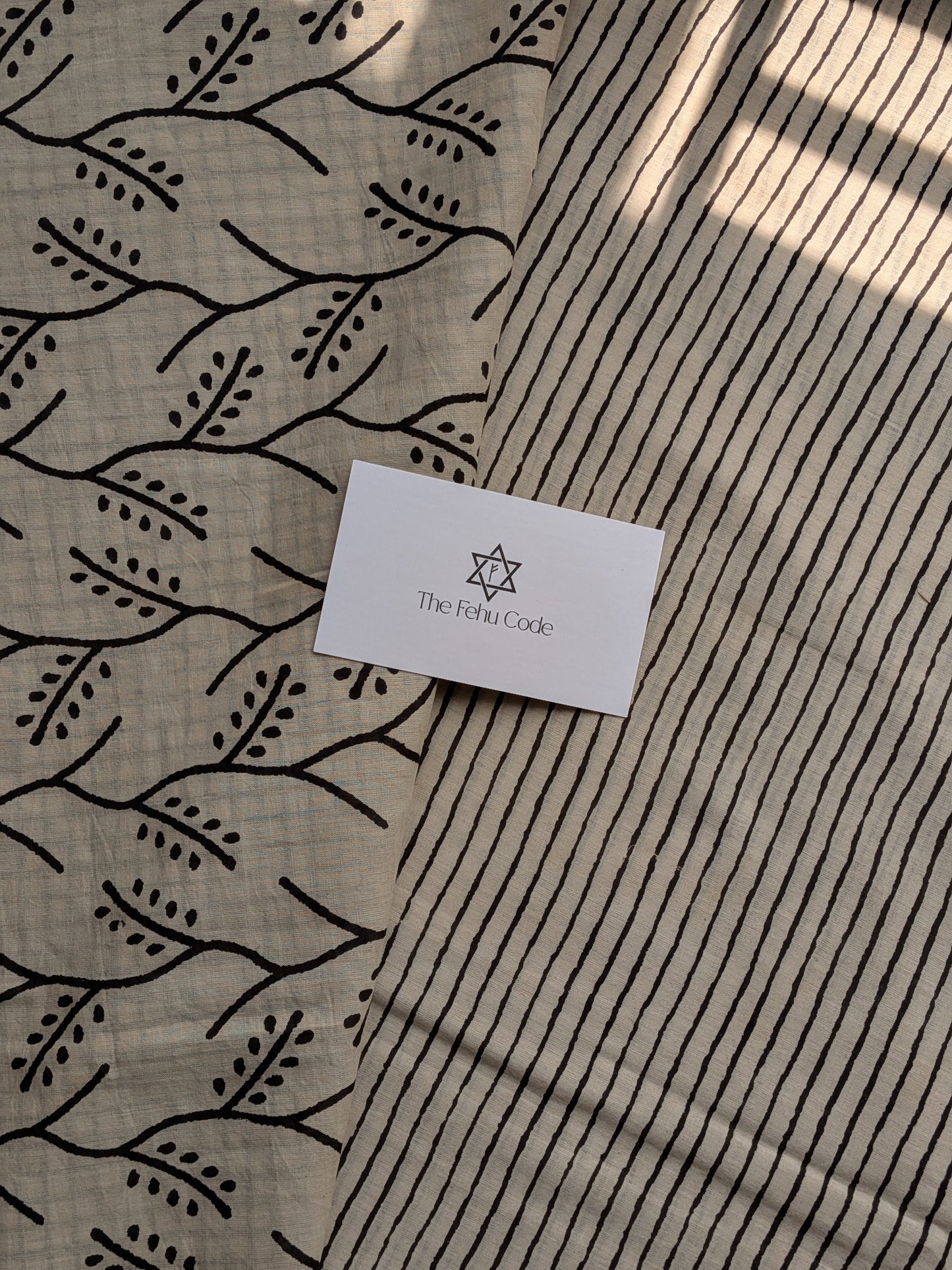 Bagru Hand Block Cotton Saree- Geometry