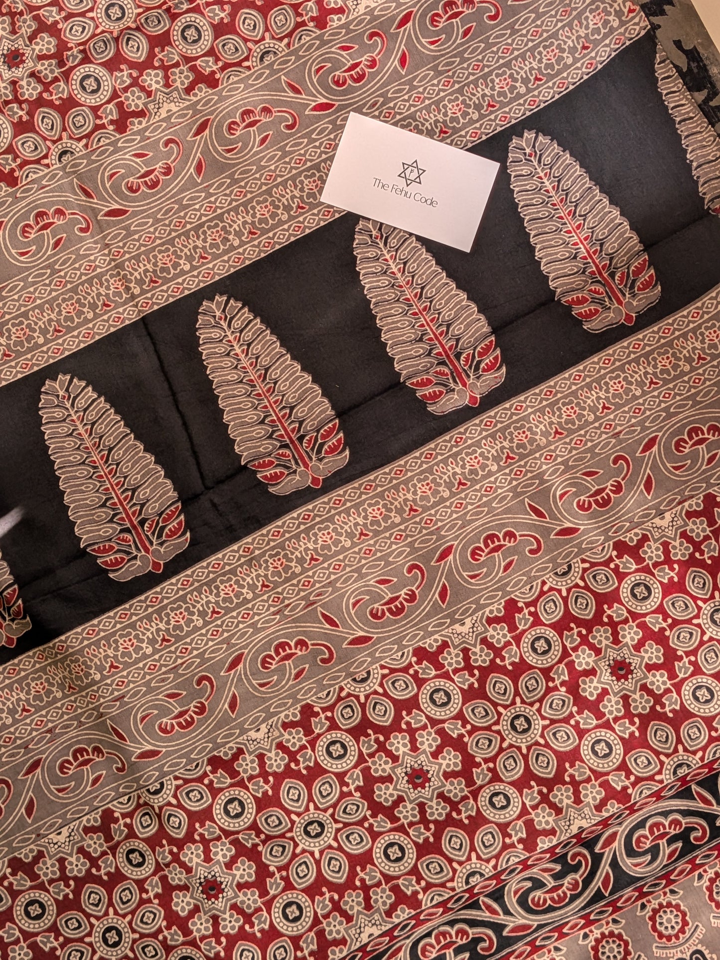 Bagru Hand Block Cotton Saree- Floral