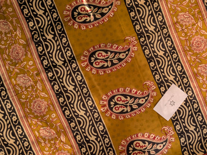Bagru Hand Block Saree- Paisley Buta