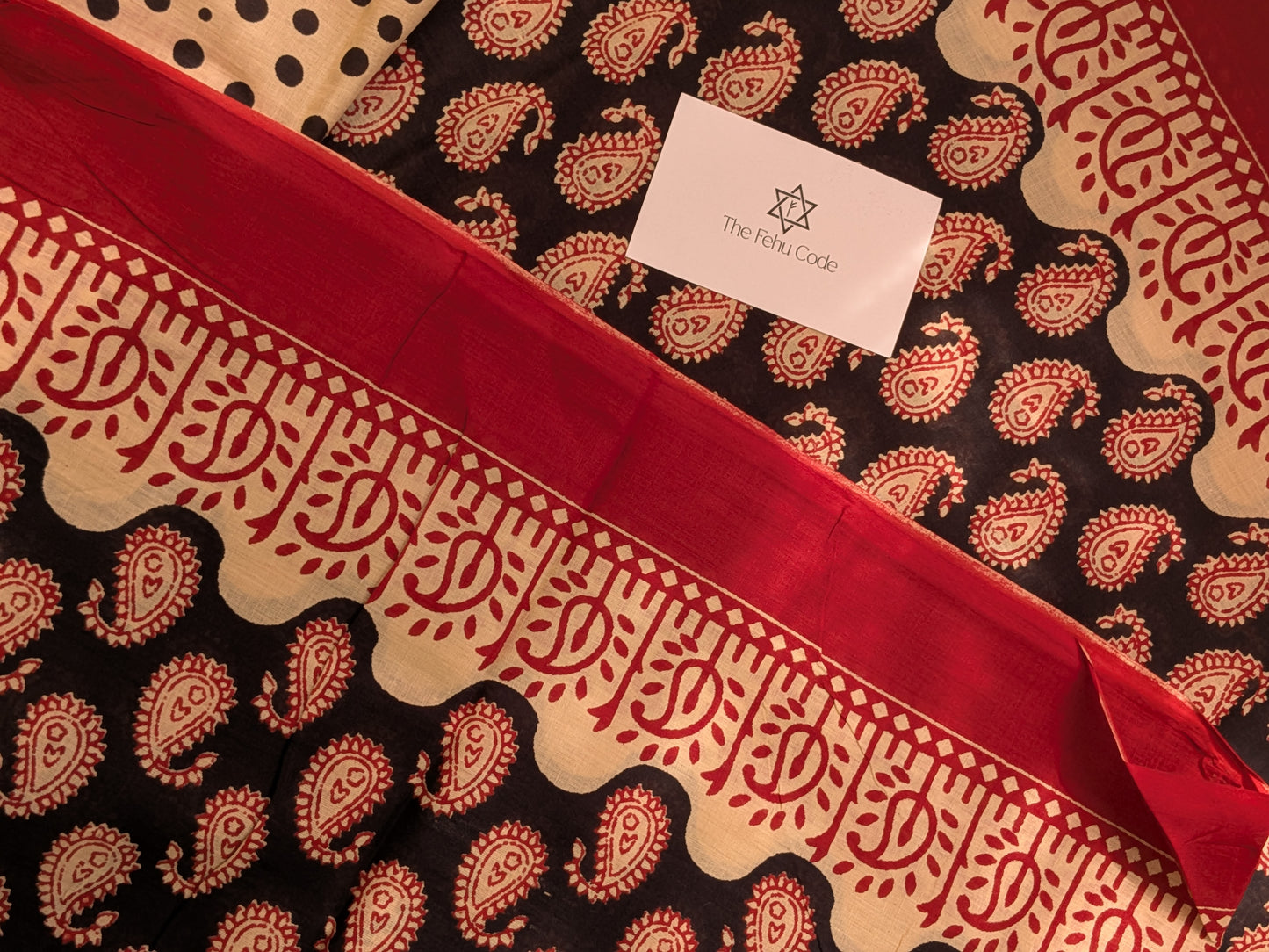 Bagru Hand Block Saree- Paisley Buta