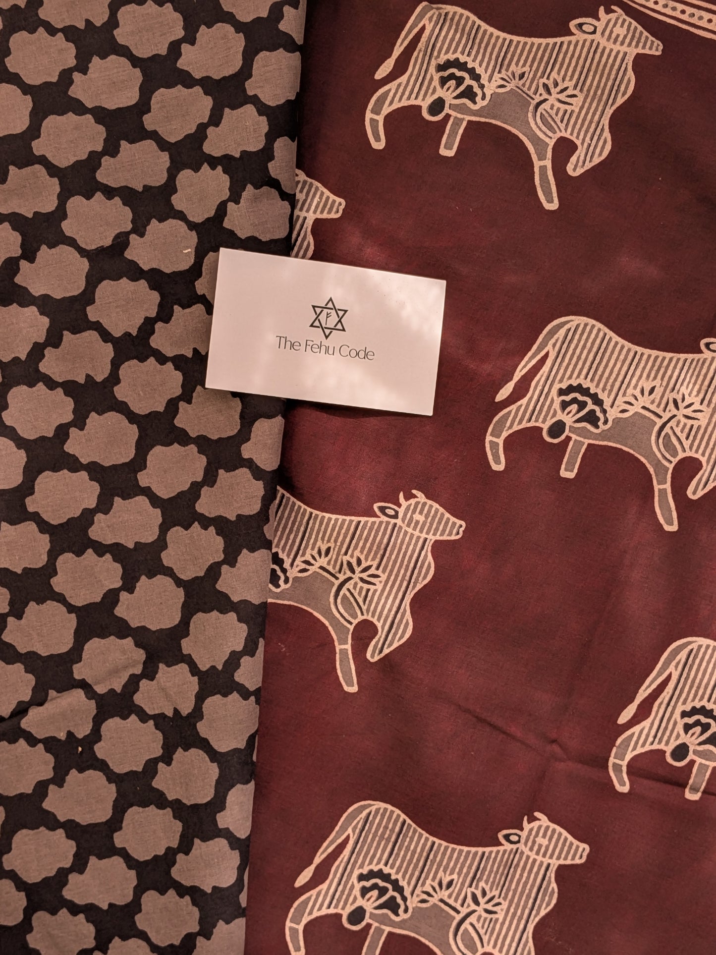 Bagru Hand Block Cotton Saree- Pichwai