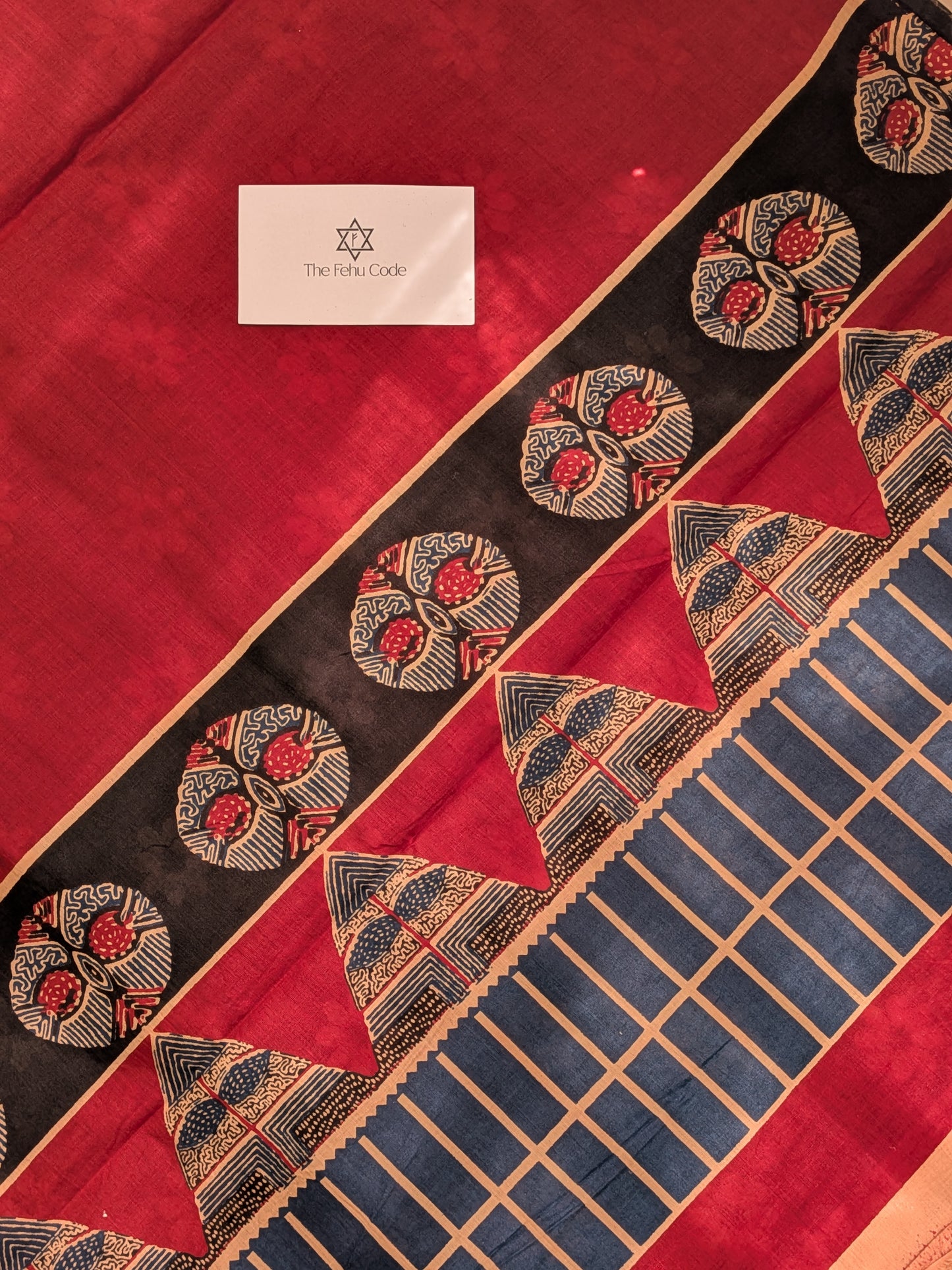 Bagru Hand Block Cotton Saree-Pichwai