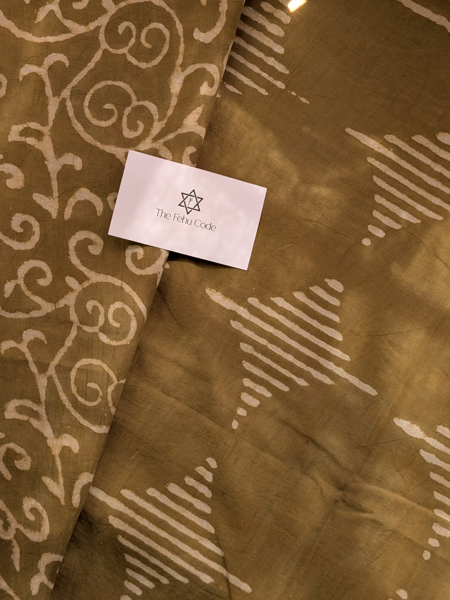 Bagru Hand Block Cotton Saree-Geometry