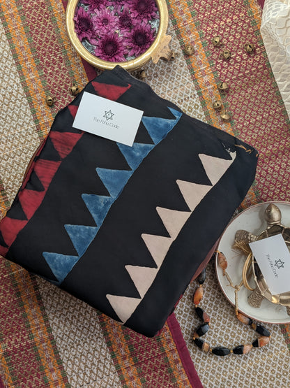 Ajrakh Modal Geometric Saree