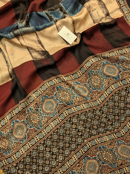 Ajrakh Modal Saree