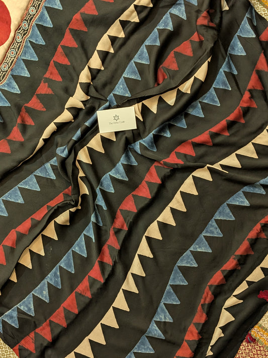 Ajrakh Modal Geometric Saree