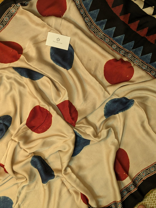 Ajrakh Modal Geometric Saree