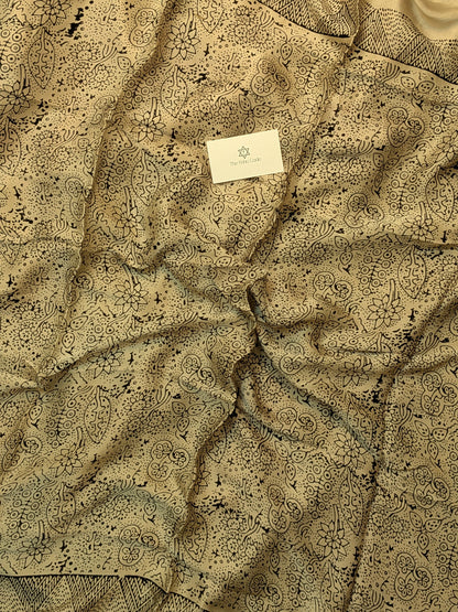 Ajrakh Modal Floral- Off-white