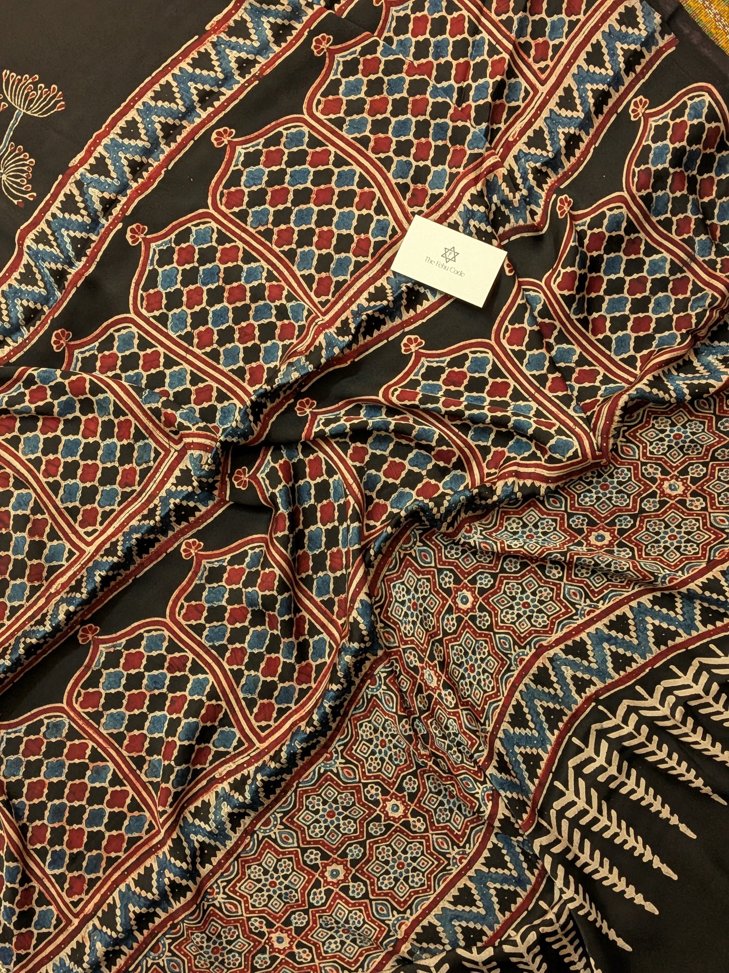 Ajrakh Modal Saree- Phool