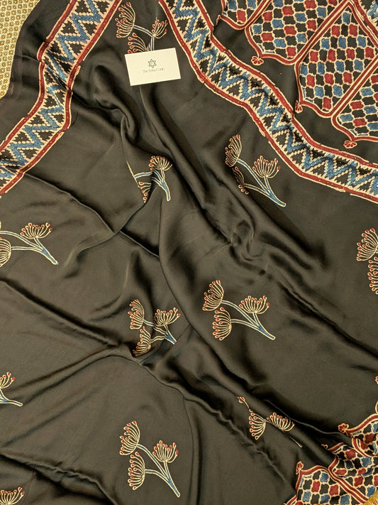 Ajrakh Modal Saree- Phool