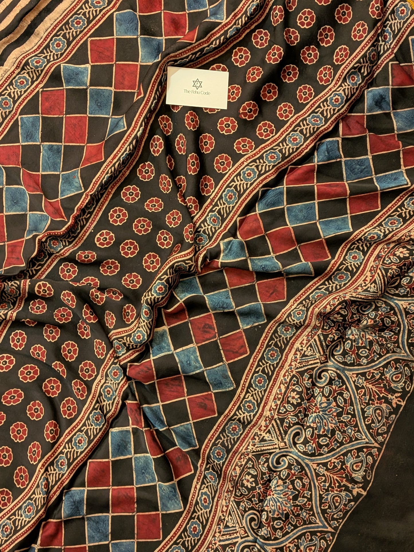 Ajrakh Modal saree- Stripes