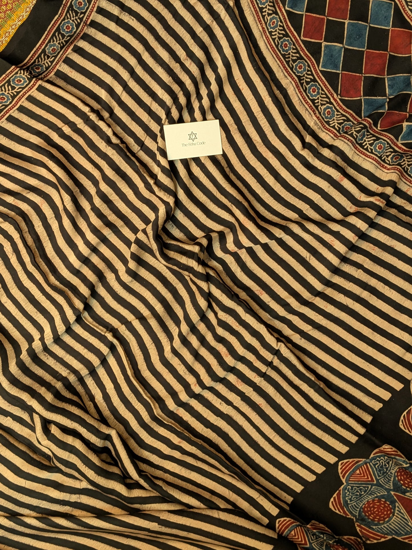 Ajrakh Modal saree- Stripes