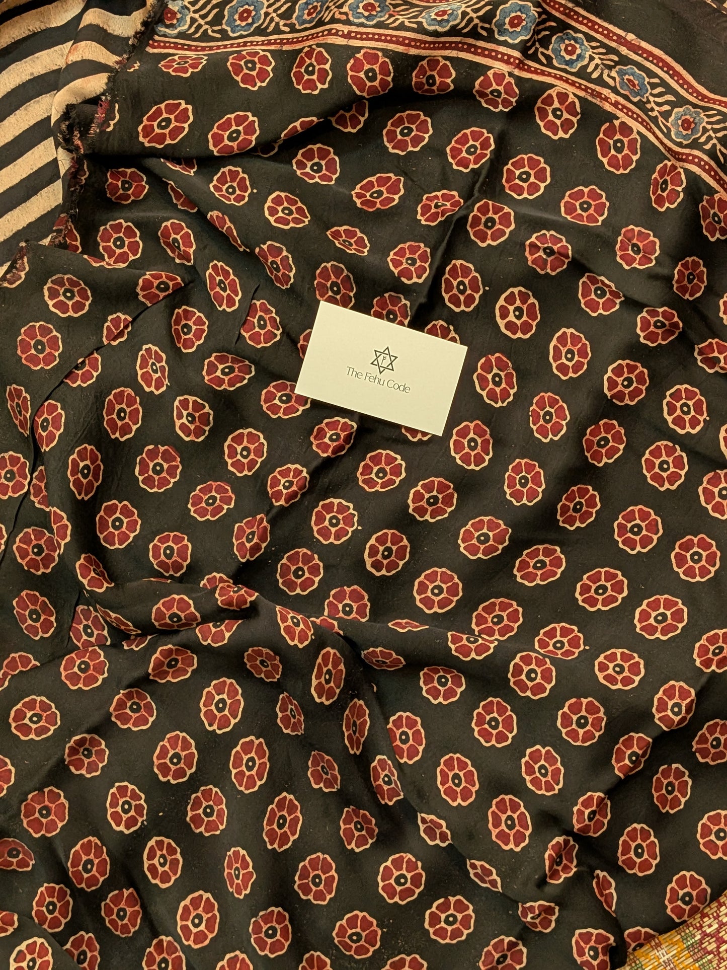 Ajrakh Modal saree- Stripes
