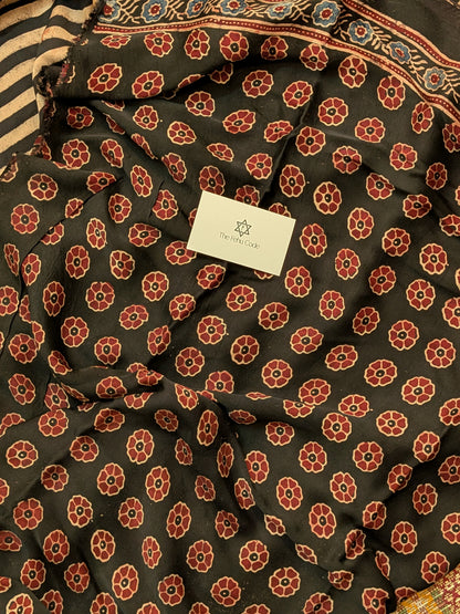 Ajrakh Modal saree- Stripes
