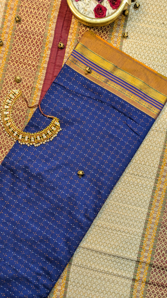 Ilkal Cotton Saree_Blue