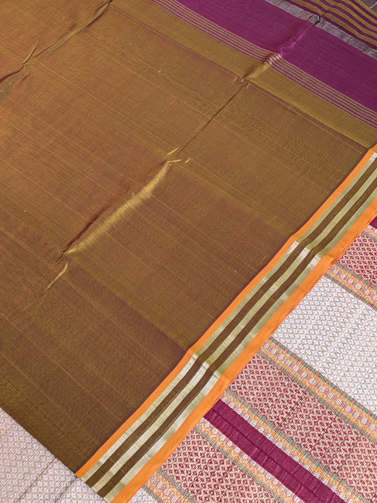 Paturu Plain Geometric Border Saree