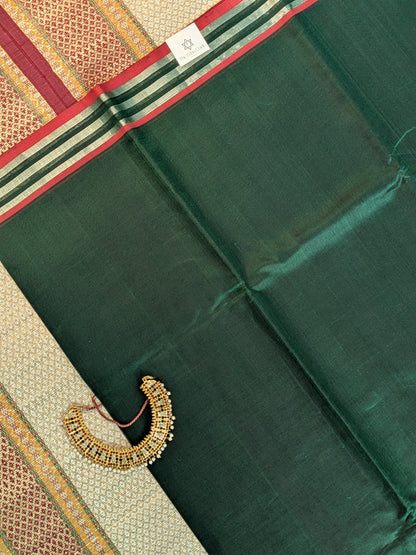 Paturu Plain Geometric Border Saree